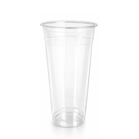 Vaso de plástico PP de polipropileno delgado y alto de 9 gr y 22 oz para bebidas heladas, hecho en Indonesia.