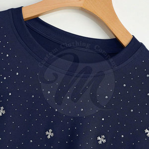 T-shirts personnalisés avec logo en strass, haute qualité, prix de gros pour hommes - Product Image 3