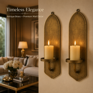 Vintage Brass Wall Candle <b>Sconce</b> Decorative Metal Wall Candle Holder Luxury Rustic Farmhouse Wall Décor for Living Room Hallway - Product Image 4
