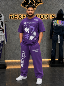 Conjunto de Pantalones Deportivos y Camiseta Gráfica Oversize para Hombre, Chándal Personalizado de Estilo Urbano, Ajuste Regular Informal, Ropa Deportiva de Dos Piezas 100% - Product Image 4
