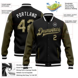 Black <b>Camo</b> Olive Custom Varsity <b>Jacket</b> Full Snap Two Tone Letterman <b>Jacket</b> Camouflage Bomber <b>Jacket</b> For Men Baseball <b>Jacket</b> - Product Image 2