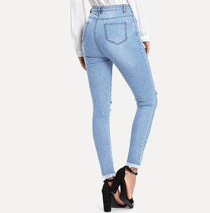 Pantalones Vaqueros de Moda para Mujer, Cintura Alta, Ajustados, 100% Algodón, Estilo Vintage, Cómodos y Casuales, en Venta Online - Product Image 3
