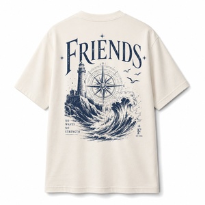Camiseta de Manga Corta Extra Grande para Hombre con Estampado de Brújula Ondulada, Cuello Redondo Informal, Algodón Jersey Transpirable - Product Image 6