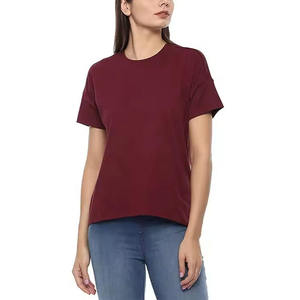 Camiseta de Verano para Mujer, Antiarrugas, con Estampado de Lona, Suave, Informal, de Manga Corta, Talla Grande, de Secado Rápido, Transpirable, Ecológica, OEM - Product Image 3