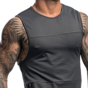 Camiseta sin Mangas Negra Vintage para Hombre Harry Johnson, Cuello Redondo, Tejido de Spandex/Poliéster, Color Sólido, Casual, Secado Rápido, Ecológica - Product Image 3