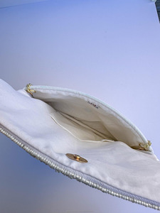 กระเป๋าคลัทช์เจ้าสาว กระเป๋าถือประดับลูกปัดสีขาว ปักลายสำหรับงานเลี้ยงกลางคืน งานแต่งงาน ออกแบบเองได้ แฟชั่นสำหรับผู้หญิงและเด็กผู้หญิง - Product Image 2