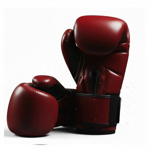 Gants de boxe en cuir bleu et jaune Econex Sports, antidérapants, à lacets, pour adultes, pour l'entraînement en salle de sport - Product Image 1