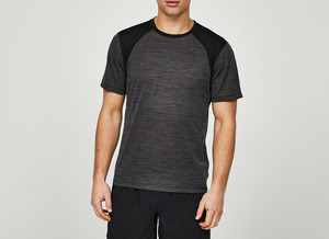 Men's Short Sleeve <b>Raglan</b> T-Shirt O-Neck Regular Fit Solid Color Knitted Polyester Quick Dry Sporty <b>Top</b> - Product Image 2