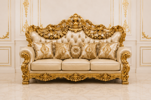 Juego de Sofás Estilo Imperio Ultra-Lujoso con Tallados Florales, Compre Sofá de 6 Plazas con Mesa de Centro para Muebles de Sala de Estar - Product Image 2