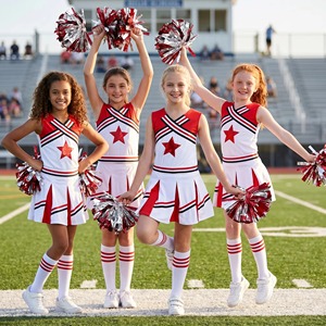BAIGE Ensemble de 2 Tenues de Cheerleader pour Filles, Costume de Cheerleading avec Strass, 100% Polyester pour Équipe de Danse - Product Image 6