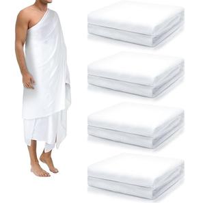 Nouveau tissu pur 100% coton pour l'Ihram Hajj et Umrah, pour hommes musulmans, deux pièces, serviette en tissu avec logo personnalisé, respirant - Product Image 2