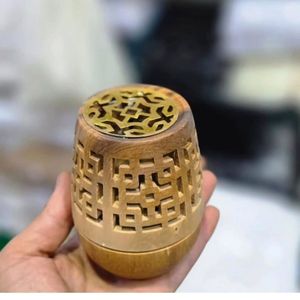 Juego de quemadores de incienso de madera cuadrados, soporte para Bakhoor Mabkhara con tapa con caligrafía árabe, caja de aromaterapia - Product Image 3