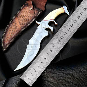 Couteau de chasse artisanal en acier D2 sur mesure avec étui en cuir, fournisseur OEM de couteaux de survie Bushcraft - Product Image 5