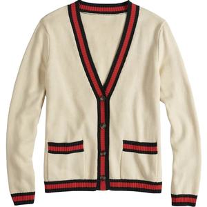 Breathable V-Neck <b>Cardigan</b> Men’s Knitted <b>Varsity</b> Striped Sweater for Wholesale Distribution USA - Product Image 6