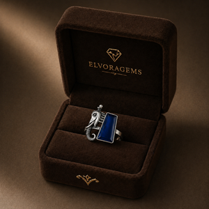 ELVORA GEMS Vintage Elephant Cocktail <b>Ring</b> <b>Lapis</b> <b>Lazuli</b> 925 Silver Bezel Setting Unisex Everyday Wear Jewelry Model ELV053-1 - Product Image 4