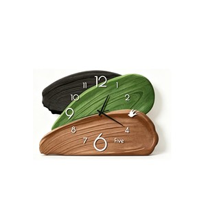 Horloge de bureau artisanale en bois de manguier - Design asymétrique - Vente en gros - Product Image 1