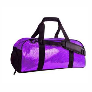 Golden Metallic <b>Duffel</b> <b>Bag</b> with Black Handles Zipper Closure Sport Fitness Travel Gym <b>Bag</b> Durable Design - Product Image 4
