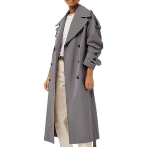 Manteau trench en coton personnalisé pour femme, vert, à carreaux, long, de haute qualité, décontracté, pour l'hiver - Product Image 5