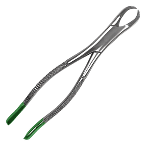 Forceps d'extraction dentaire # 23 Molars inférieurs en acier inoxydable à manche vert, ergonomiques, pour extraction dentaire manuelle chirurgicale - Product Image 1