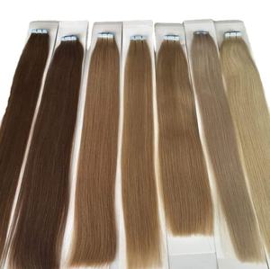 Vente en gros World Hair Extensions de cheveux brésiliens Remy vietnamiens vierges 100% avec ruban adhésif 20 pouces Machine à double trame avec toutes les couleurs - Product Image 4
