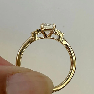 2.50 CT <b>Emerald</b> Cut Moissanite Engagement <b>Ring</b> Art Deco Baguette Step Cut Diamond IGI Certified Sterling <b>Silver</b> Anniversary - Product Image 3