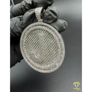 จี้ตัวอักษรพรีเมียมประดับเพชรโมอิสซาไนต์ VVS พร้อมเคลือบเงินแท้ 925 - Product Image 5