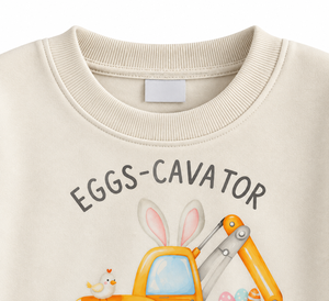 Sweat-shirt unisexe à col rond avec imprimé de dessins animés Cream Eggs Cavator, coupe ample, décontracté, pour le printemps - Product Image 3