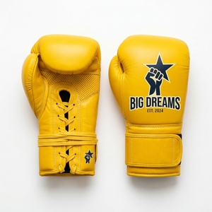 Guantes de Kickboxing de Cuero de Grano Completo con Impresión Personalizada al por Mayor, Equipo de Entrenamiento y Sparring para Adultos - Product Image 3