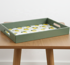 Plateau en laque de style moderne artisanal, plateau de service rectangulaire en laque, plateau en laque de qualité supérieure - Product Image 4