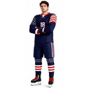 Fabricant pakistanais d'uniformes de hockey sur glace surdimensionnés pour les jeunes, vêtements de sport, uniforme de hockey sur glace avec pantalon numéro 18 - Product Image 2