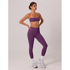 Ensembles de sport pour femmes : Soutien-gorge de sport et leggings taille haute, anti-transpiration, séchage rapide, avec coussinets intégrés, en nylon et élasthanne - Product Image 5