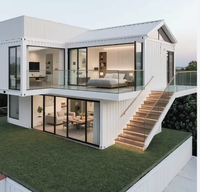 Maison conteneur préfabriquée modulaire moderne à faible coût avec structure en acier galvanisé pour hôtel, supermarché, bar