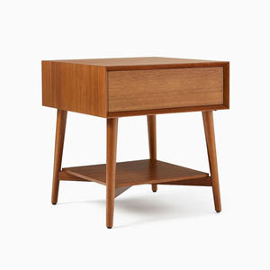 Table d'appoint en teck massif de haute qualité avec finition brune et 1 tiroir pour usage intérieur. - Product Image 6