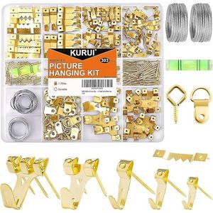 Kit per Appendere Quadri Resistente da 303 Pezzi, Ganci Assortiti per Esporre Immagini e Opere d'Arte - Product Image 1