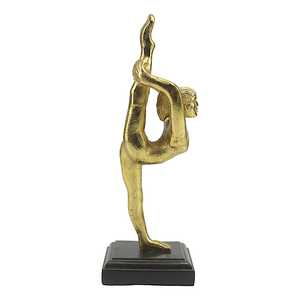 29.5cm H X 10cm W X 11cm L Golden Yoga Figurine Sculpture Aluminium Eco-Friendly Handmade Artistic Modern Design Tabletop <b>Decor</b> - Product Image 2