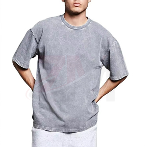 Camiseta de punto informal para hombre con estampado personalizado OEM, lavado ácido, estilo vintage, de algodón, con gráfico, ropa de moda urbana moderna - Product Image 5