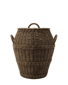 Handwoven Rattan <b>Storage</b> <b>Basket</b> Rustic Round Shape With Lid Sustainable Home Organizer <b>Basket</b> Wholesale Bulk Factory Supply - Product Image 3