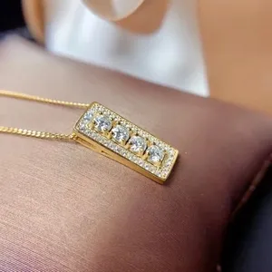 14K Yellow Gold Plated In 2Ct Round Cut Simulated Diamond Stunning Charm Pendant - Product Image 5