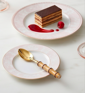 Golden <b>Bamboo</b> Handle Flatware <b>Set</b> With Mirror Polish Vintage Design Dishwasher Safe <b>Cutlery</b> For Wedding Tabletop Use - Product Image 3