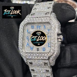 Montre automatique de luxe pour homme ICELOOK, boîtier carré en acier inoxydable, verre saphir, fermoir caché à bouton-poussoir, 20 mm, 40 mm, style plongeur - Product Image 2