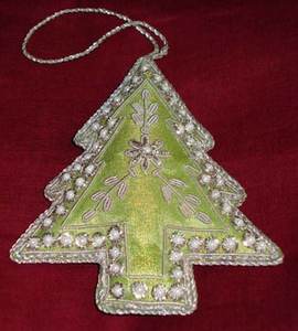 Zari multicolore brodé à la main de Noël pour la décoration Prix de gros en forme d'arc-en-ciel Porte-clés ornement suspendu au meilleur prix - Product Image 5