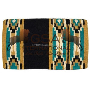 Fully Customizable Hand Woven 100% New Zealand Wool 34X36 saddle <b>Blanket</b> in different colors for horse riding and training - Product Image 6