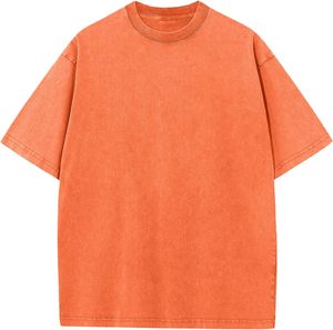 T-shirt en coton personnalisé pour homme, manches courtes, col rond, uni, décontracté, doux, respirant, tricoté, délavé à l'acide, séchage rapide, écologique - Product Image 1