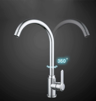Robinet de cuisine thermostatique électrique moderne à double poignée, mitigeur monotrou à poser en acier inoxydable pour usage hôtelier