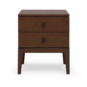 โต๊ะข้างเตียงไม้สักสไตล์มิดเซ็นจูรี่ 2 ลิ้นชัก ขาเรียว - Product Image 1