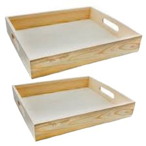 Plateau de service rectangulaire en bambou écologique avec poignée à un seul niveau pour servir des fruits et des aliments dans le stockage de la cuisine à la maison - Product Image 1