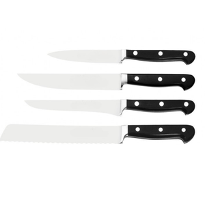 Juego de Cuchillos de Cocina de Acero Inoxidable de Alta Calidad de 7 Piezas con Mangos Negros Remachados, Soporte de Almacenamiento de Madera y Cuchilla de Afilar - Product Image 5
