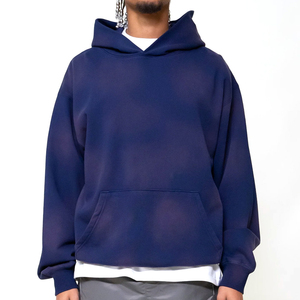 High Quality Custom <b>Light</b> Weight Acid Wash Sun Faded Winter Men's Pullover Hoodies Breathable Quick Dry - Product Image 1