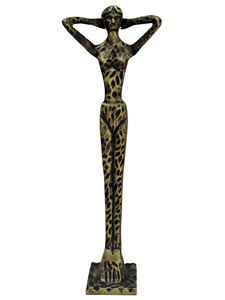 Estatua de Mujer Desnuda con Estampado de Leopardo en Aluminio Hecha a Mano, Figura Art Deco, Escultura Decorativa Moderna para Hogar u Oficina - Product Image 4
