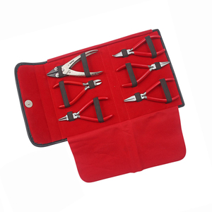 Jewelry Pliers Kit 6 Pieces Stainless Steel Bent Chain Flat 130mm <b>Side</b> <b>Cutter</b> 120mm Flat Nose Parallel Plier Smooth Jaws 140mm - Product Image 1